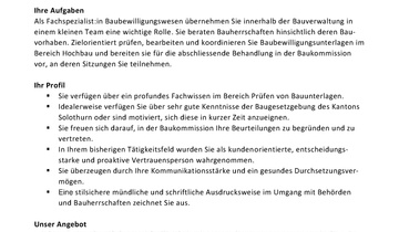 Inserat Baubewilligunsgswesen 2025