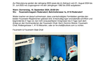 Dorfblätter Feuerwehr Chall Rekrutierung 2025 Dorfblätter Feuerwehr Chall Rekrutierung 2025