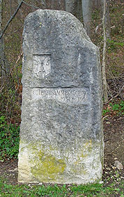 Bild: Gedenkstein der Melioration und Güterzusammenlegung.
Gedenkstein