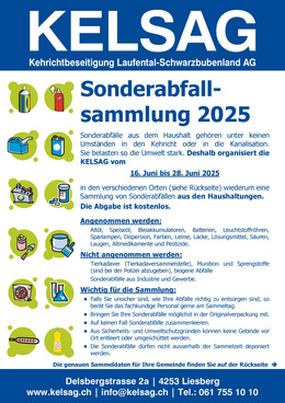KELSAG_Flyer_Sonderabfallsammlung_2025_web Flyer Sonderabfallsammlung