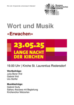 Flyer Lange Nacht der Kirchen Rodersdorf Lange Nacht der Kirchen
