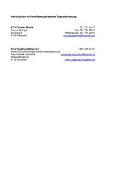 Tagesstätten