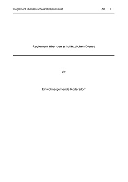 Schularztreglement Schularztreglement