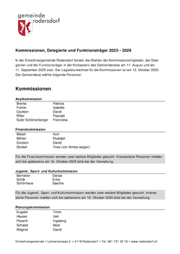 2025.09.12 Übersicht Kommissionen Übersicht Kommissionen
